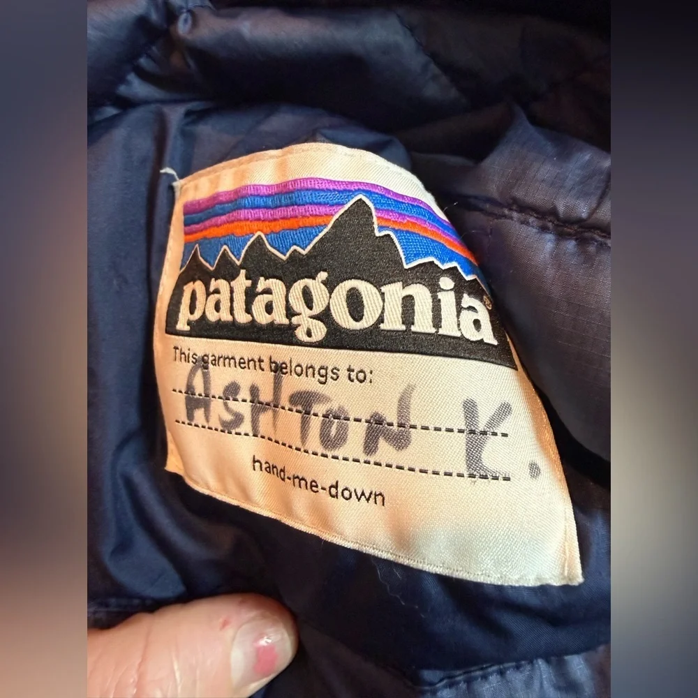 Patagonia Kids Nano Puff Navy Brick Quilt Insulated Lightweight spring Jacket 12
